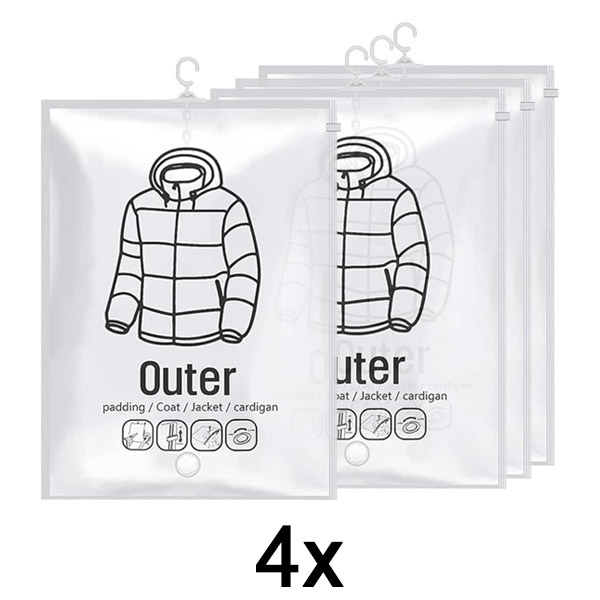 1x Κρεμαστές σακούλες αποθήκευσης κενού (4 τεμάχια) | VACUHANG